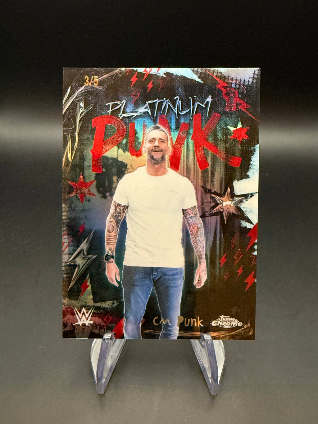 CM Punk 2026 WWE Topps Chrome Platinum Punk "The Return" Red /5