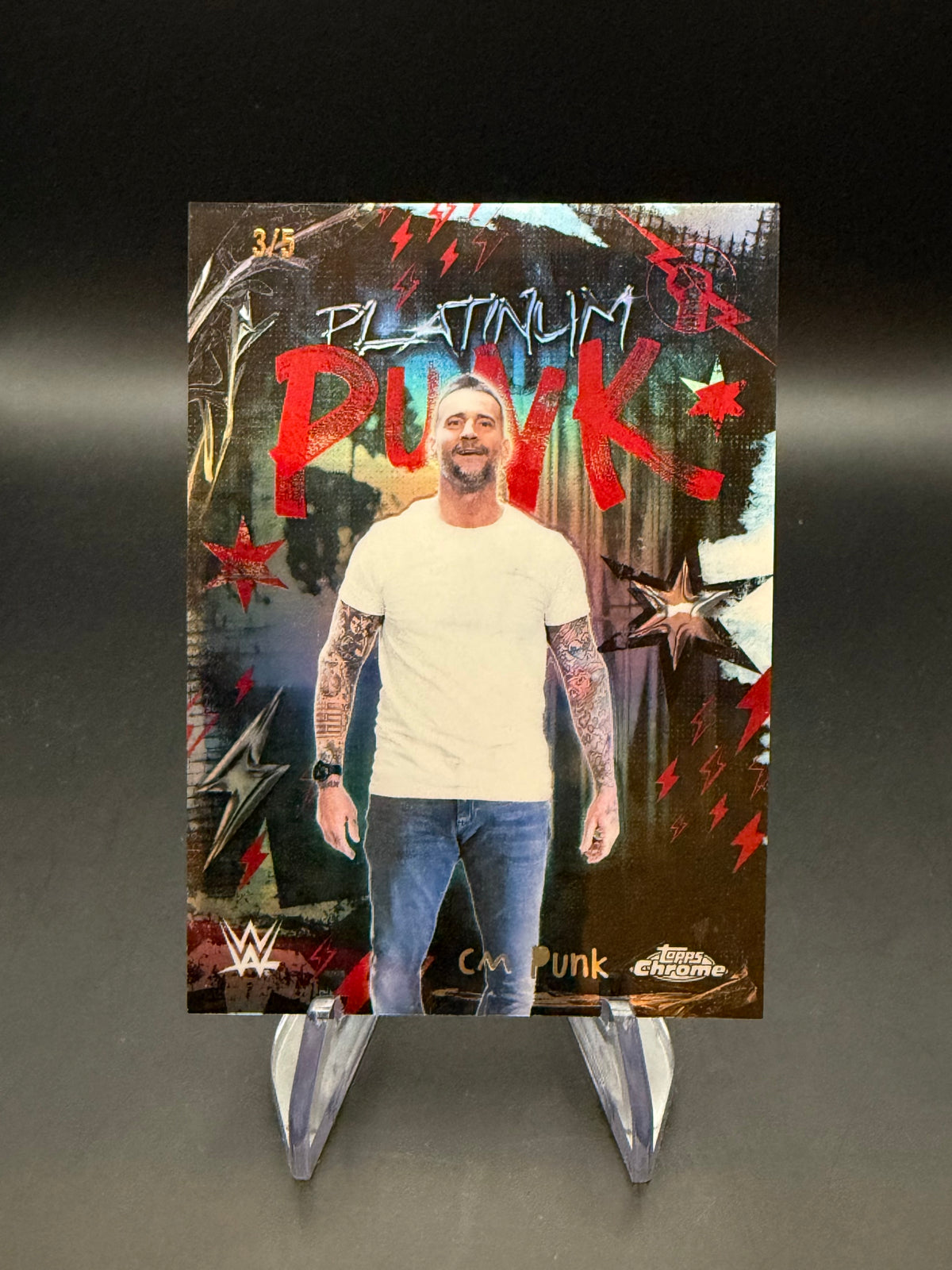 CM Punk 2026 WWE Topps Chrome Platinum Punk "The Return" Red /5