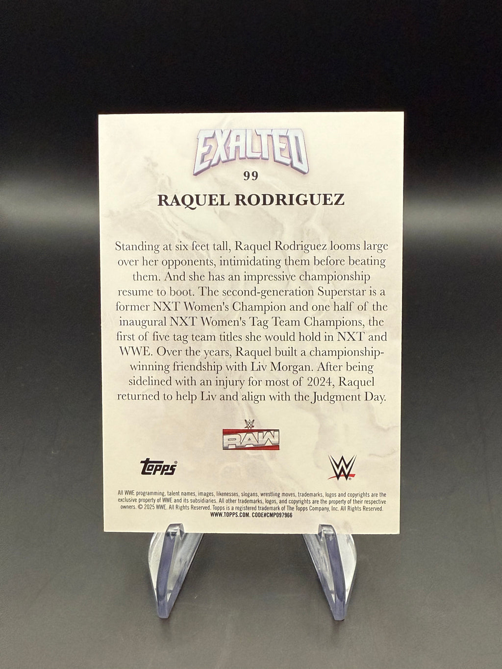 Raquel Rodriguez 2025 WWE Topps Exalted Blue /25