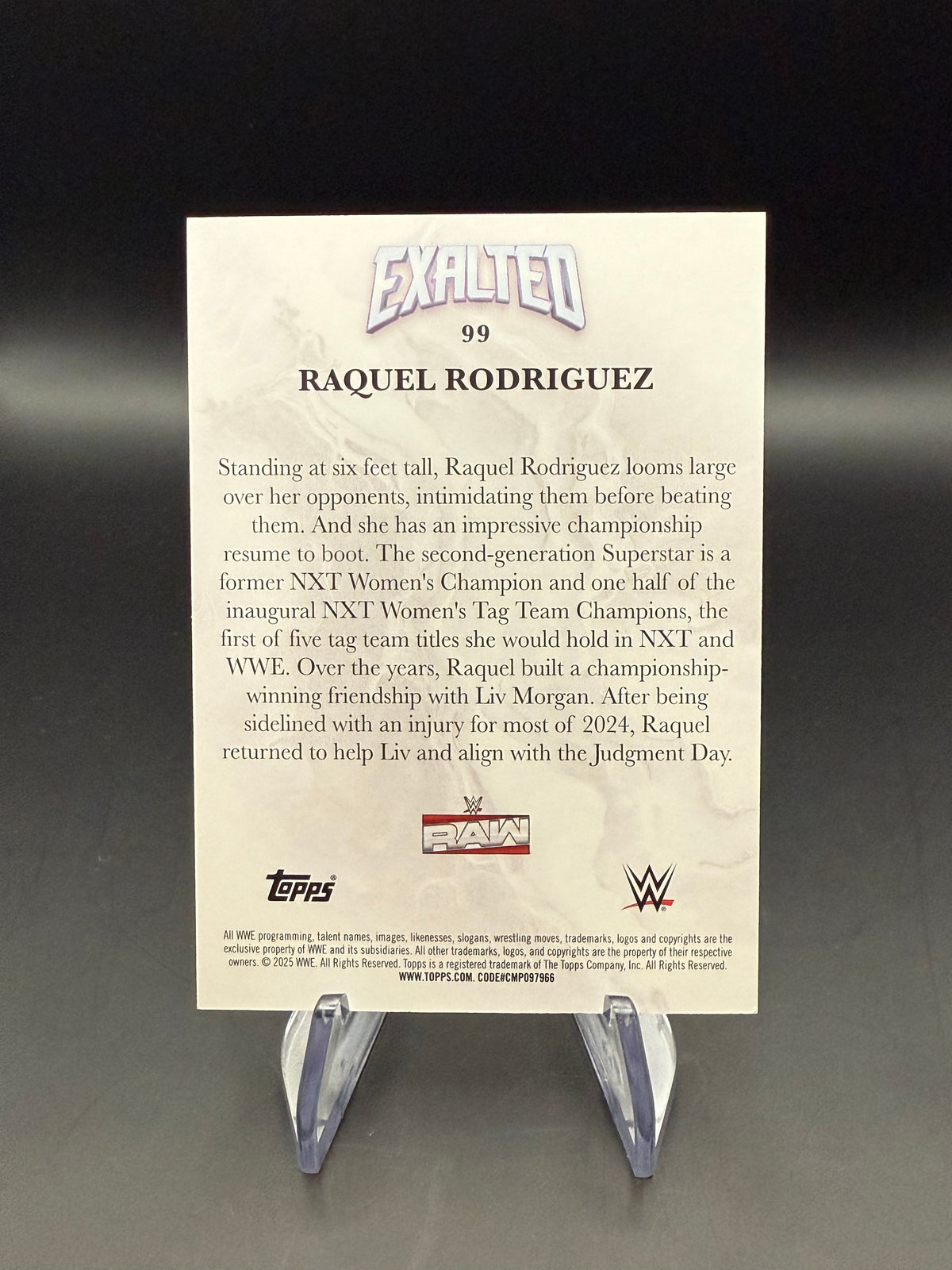 Raquel Rodriguez 2025 WWE Topps Exalted Blue /25