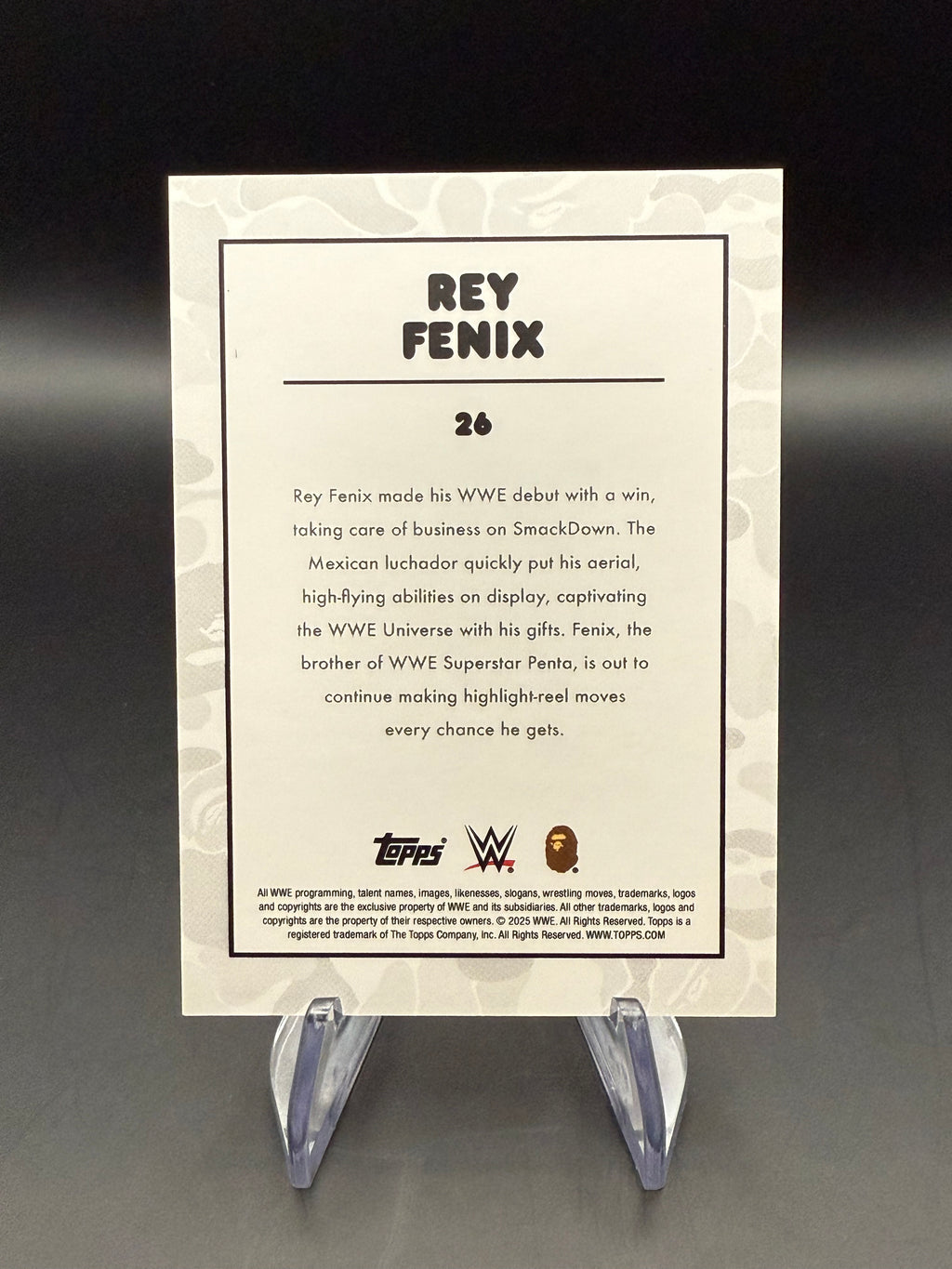 Rey Fenix 2025 Topps WWE x BAPE Green Camo
