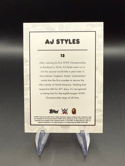 AJ Styles 2025 Topps WWE x BAPE White Camo