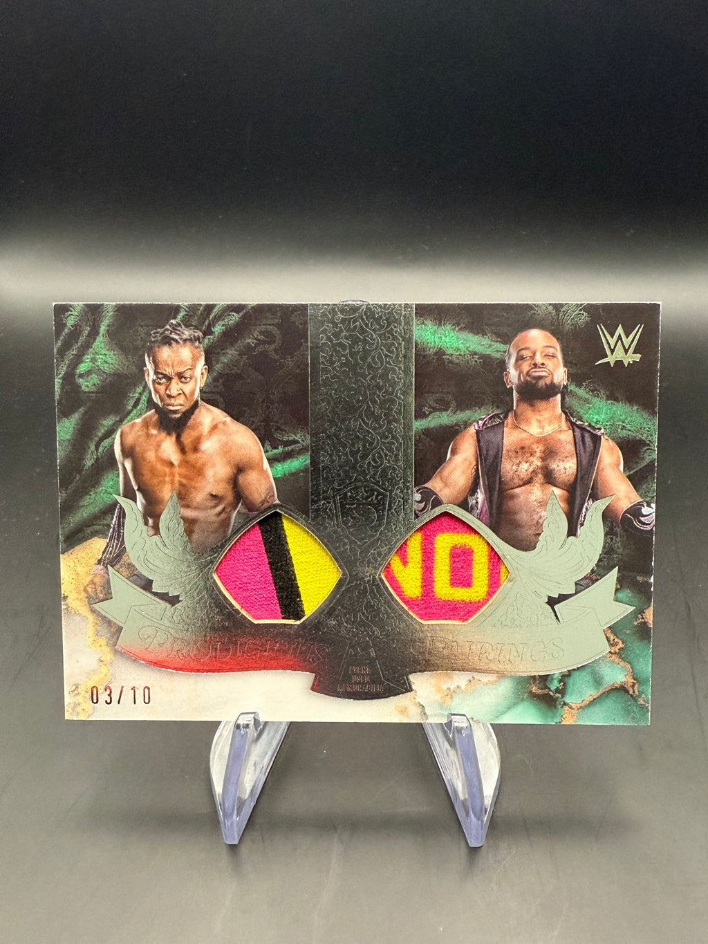 The New Day 2025 WWE Topps Royalty Prodigious Pairings Relic Silver /10