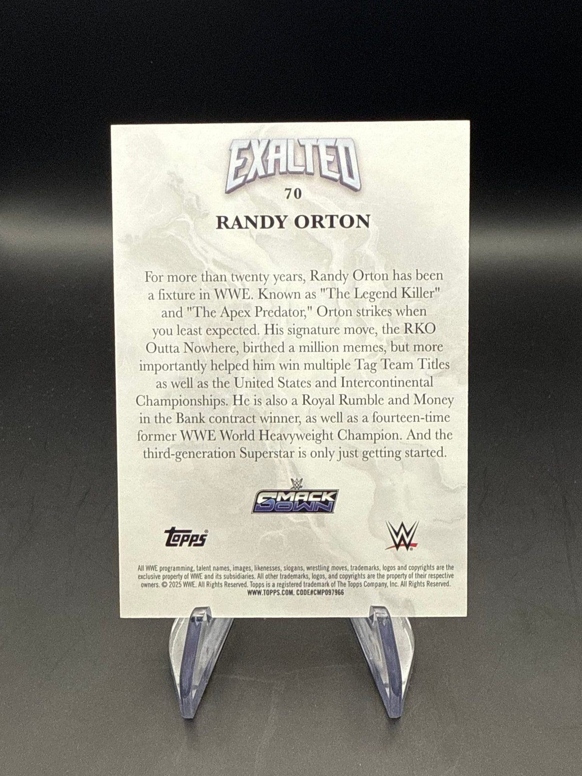 Randy Orton 2025 WWE Topps Exalted Base Card