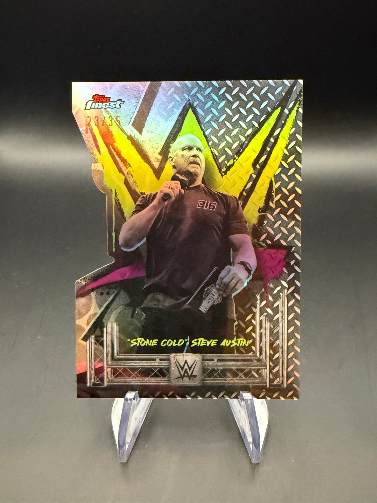 "Stone Cold" Steve Austin 2025 WWE Topps Finest Die-Cut Refractor /35