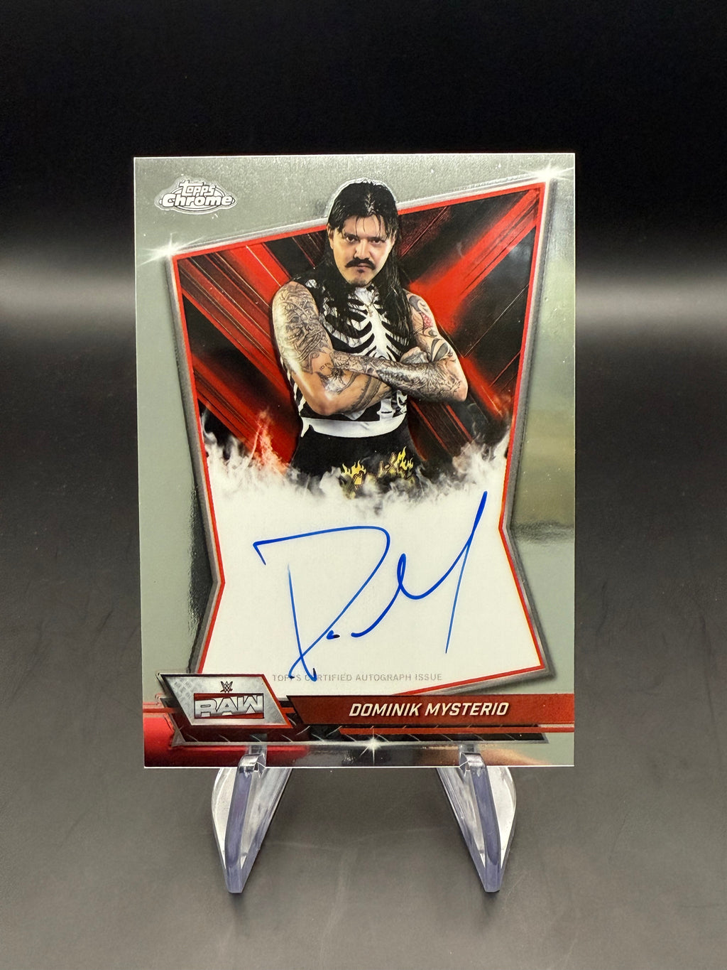 Dominik Mysterio 2026 WWE Topps Chrome Red Brand Autograph