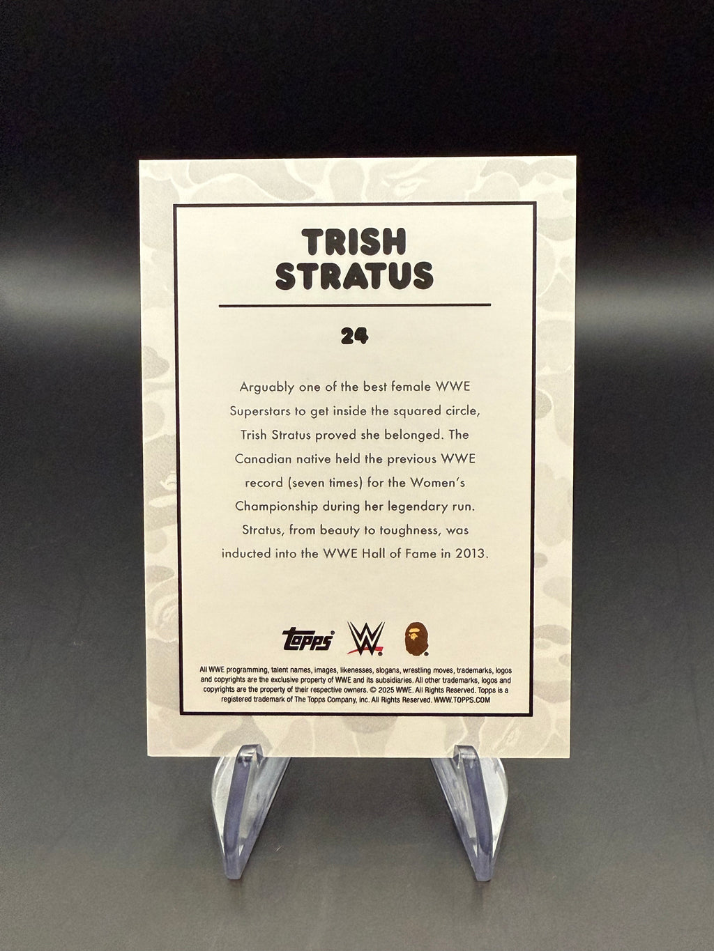 Trish Stratus 2025 Topps WWE x BAPE Purple /75