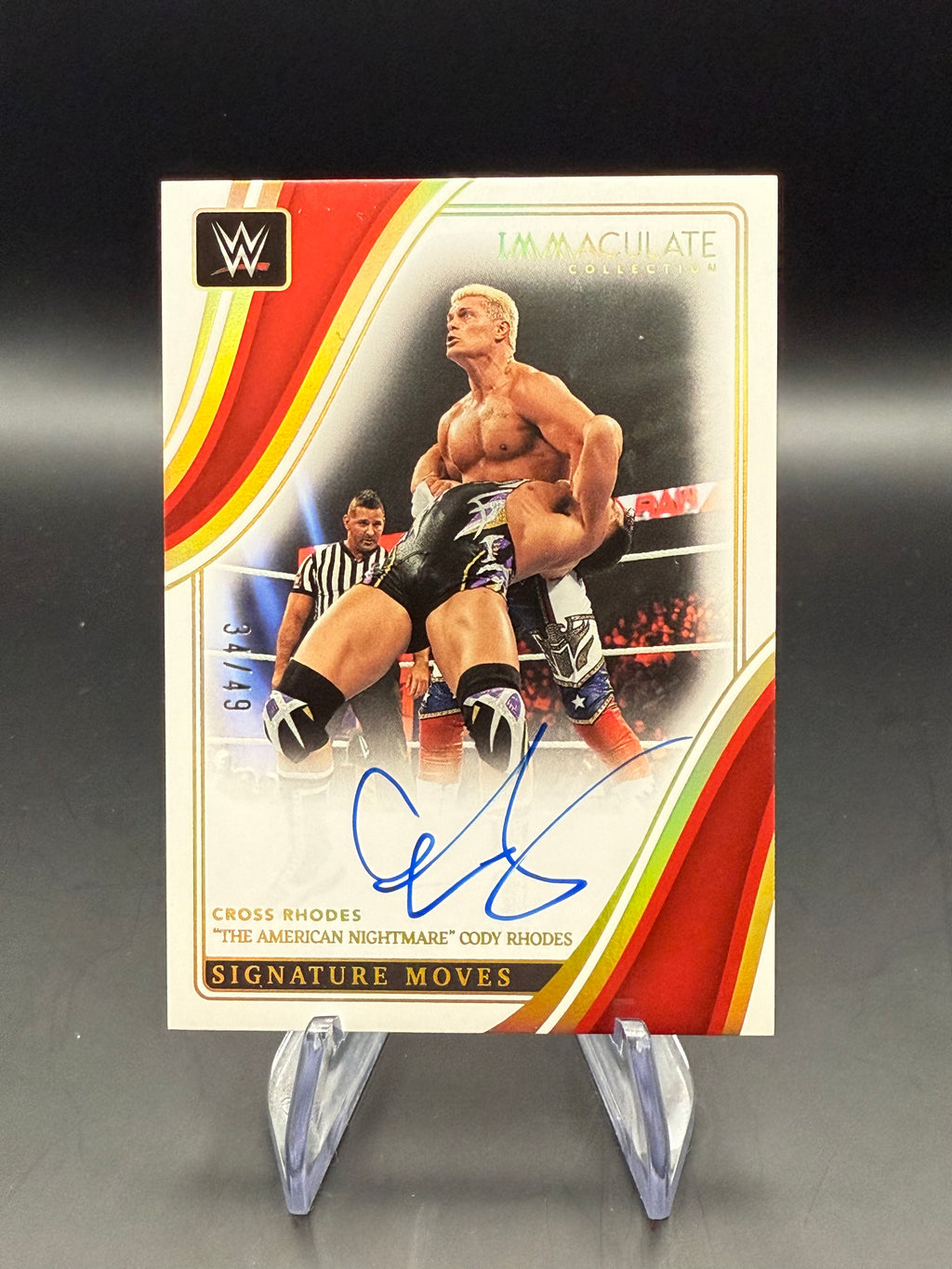 Cody Rhodes 2023 WWE Panini Immaculate Collection Signature Moves Autograph /49