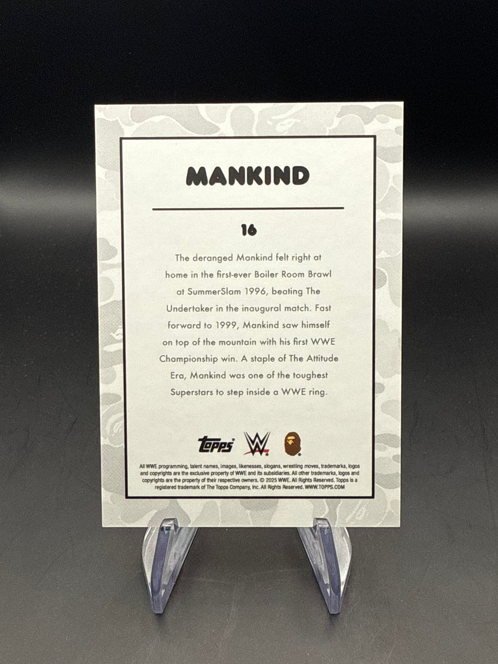 Mankind 2025 Topps WWE x BAPE Green Camo