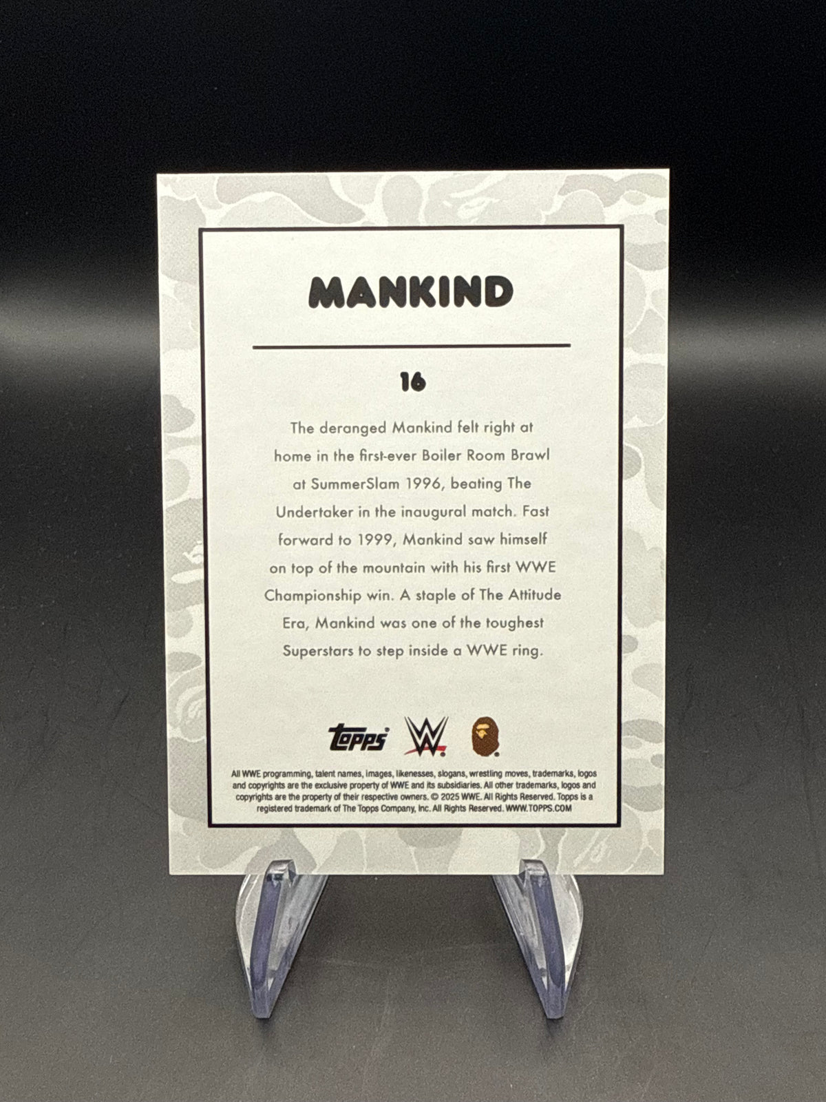 Mankind 2025 Topps WWE x BAPE Green Camo
