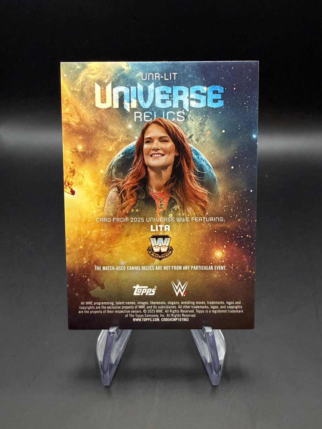 Lita 2025 WWE Topps Universe Electric Green Relic /199