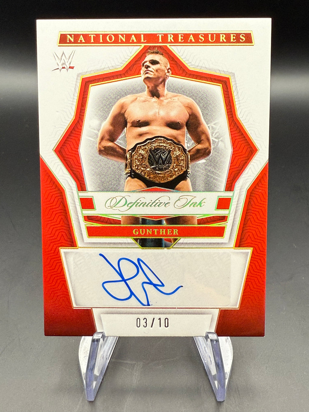 Gunther 2024 WWE Panini National Treasures Definitive Ink Gold Autograph /10