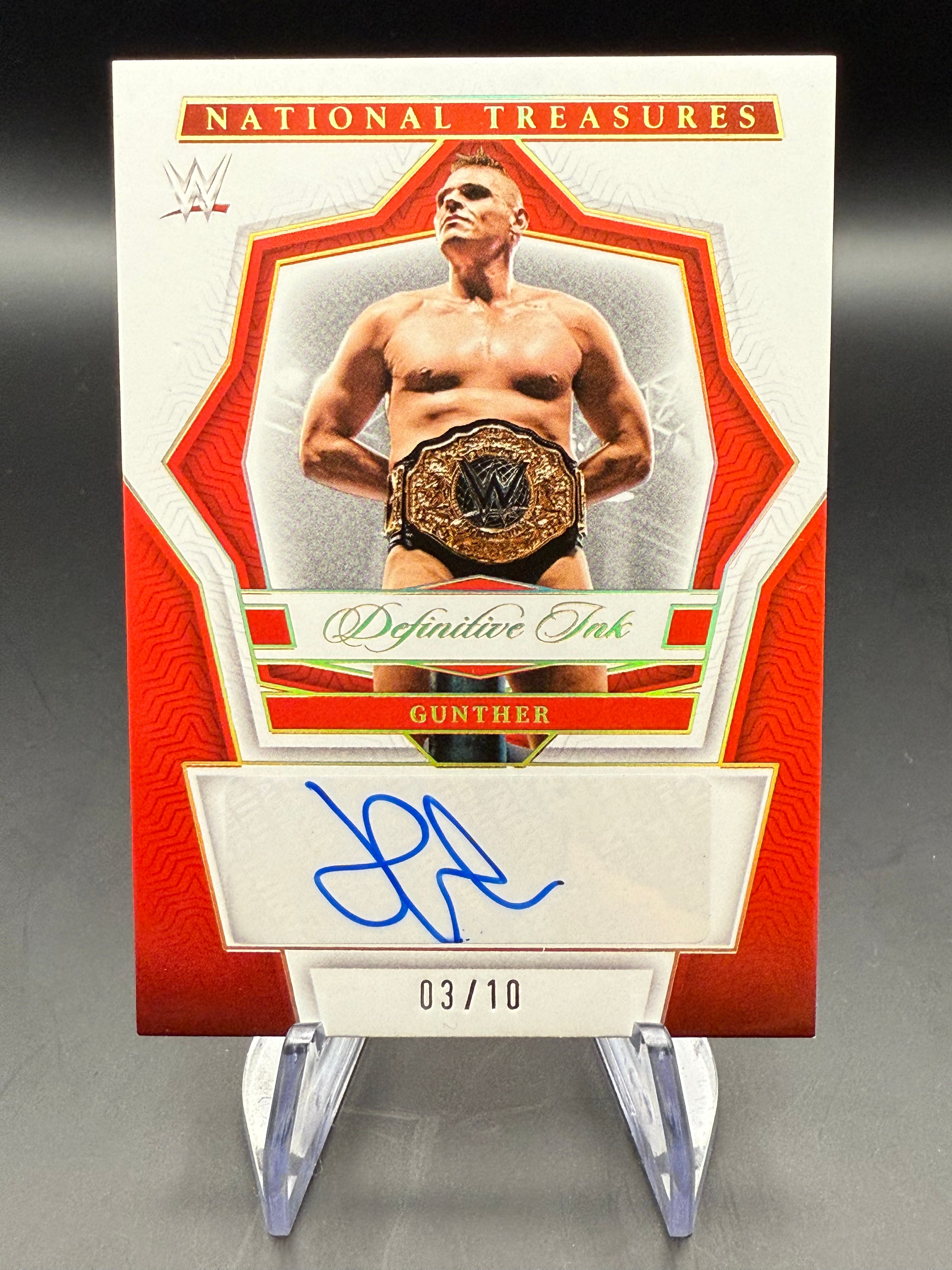 Gunther 2024 WWE Panini National Treasures Definitive Ink Gold Autograph /10