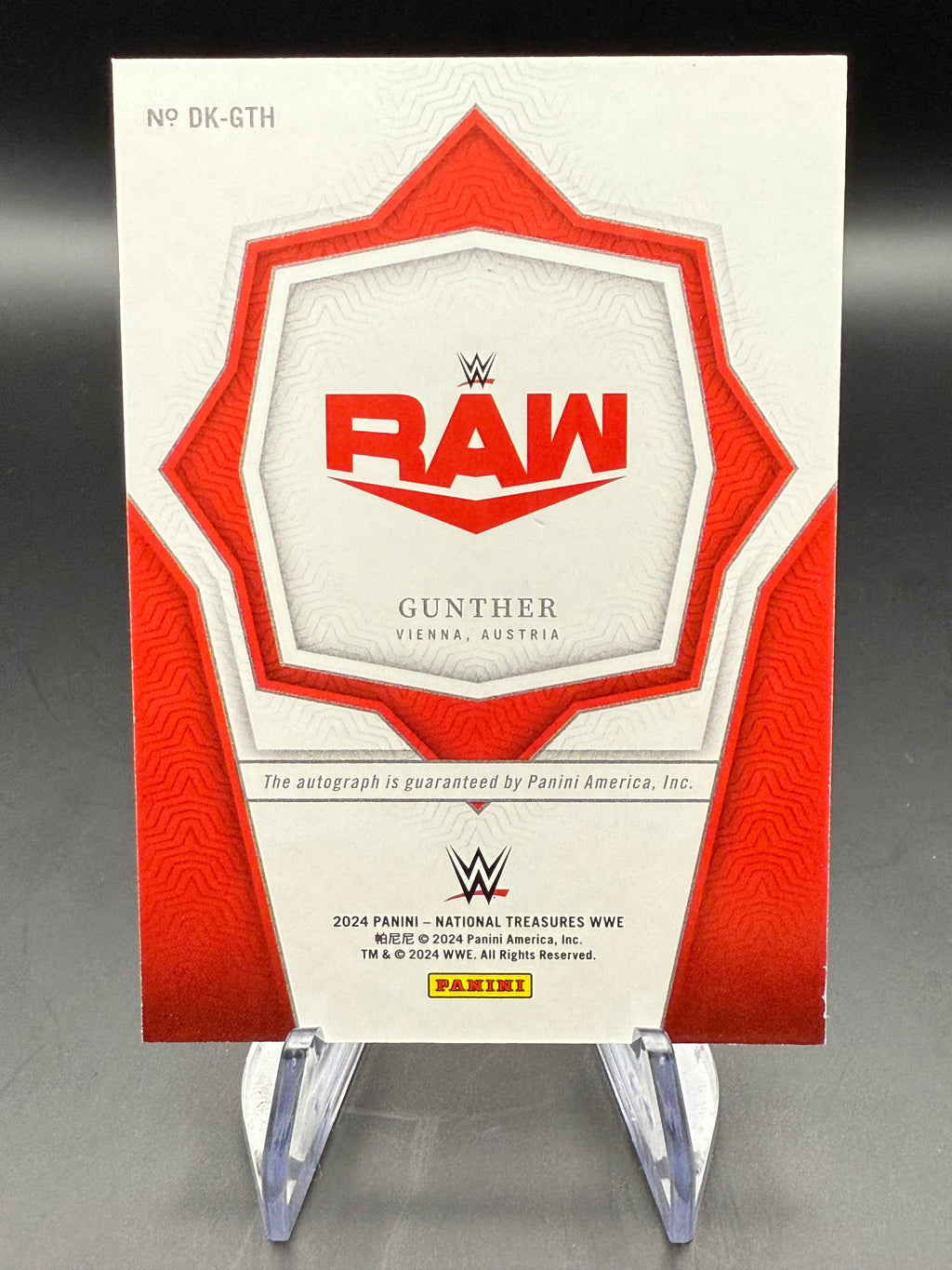 Gunther 2024 WWE Panini National Treasures Definitive Ink Gold Autograph /10