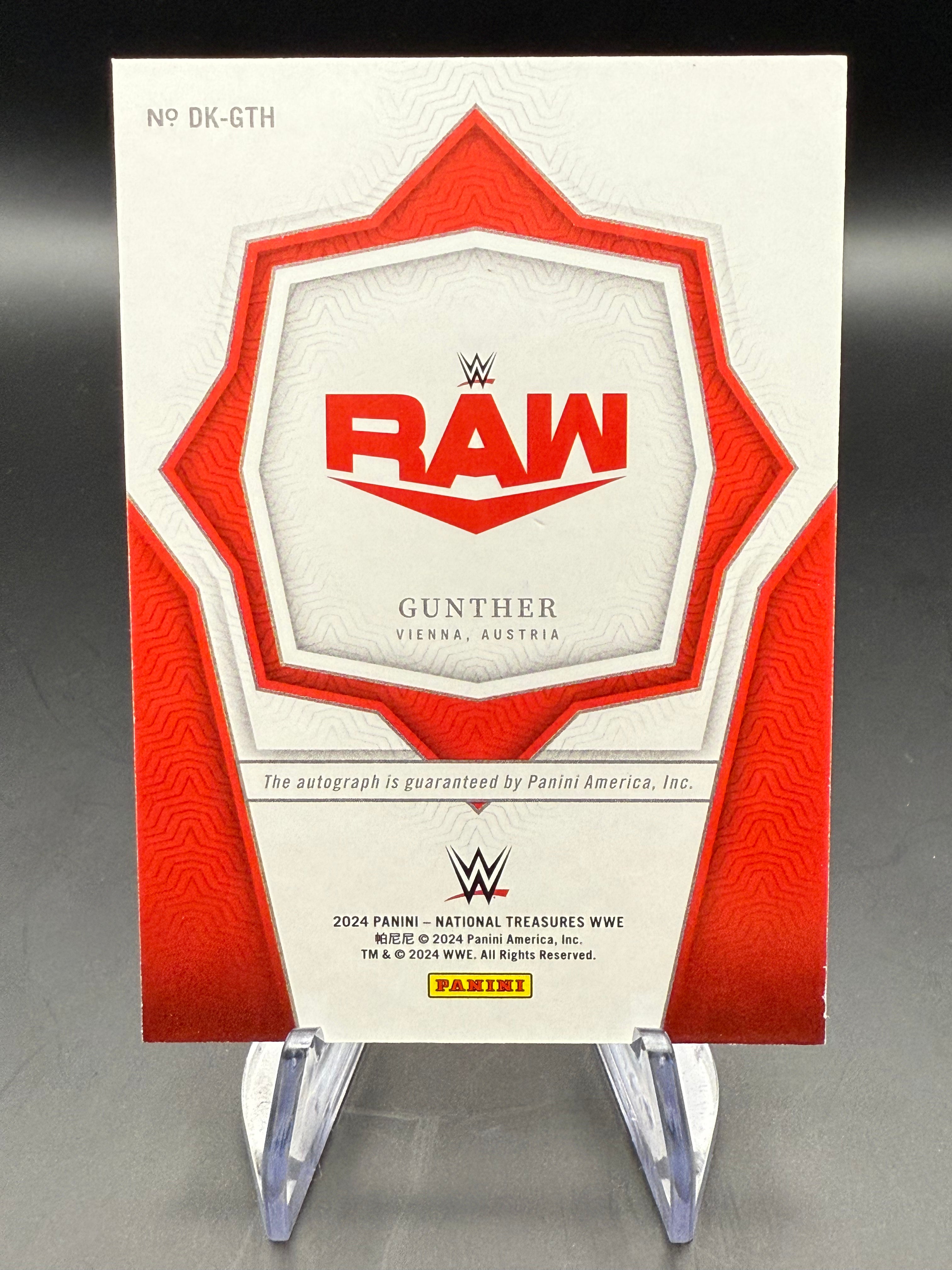 Gunther 2024 WWE Panini National Treasures Definitive Ink Gold Autograph /10
