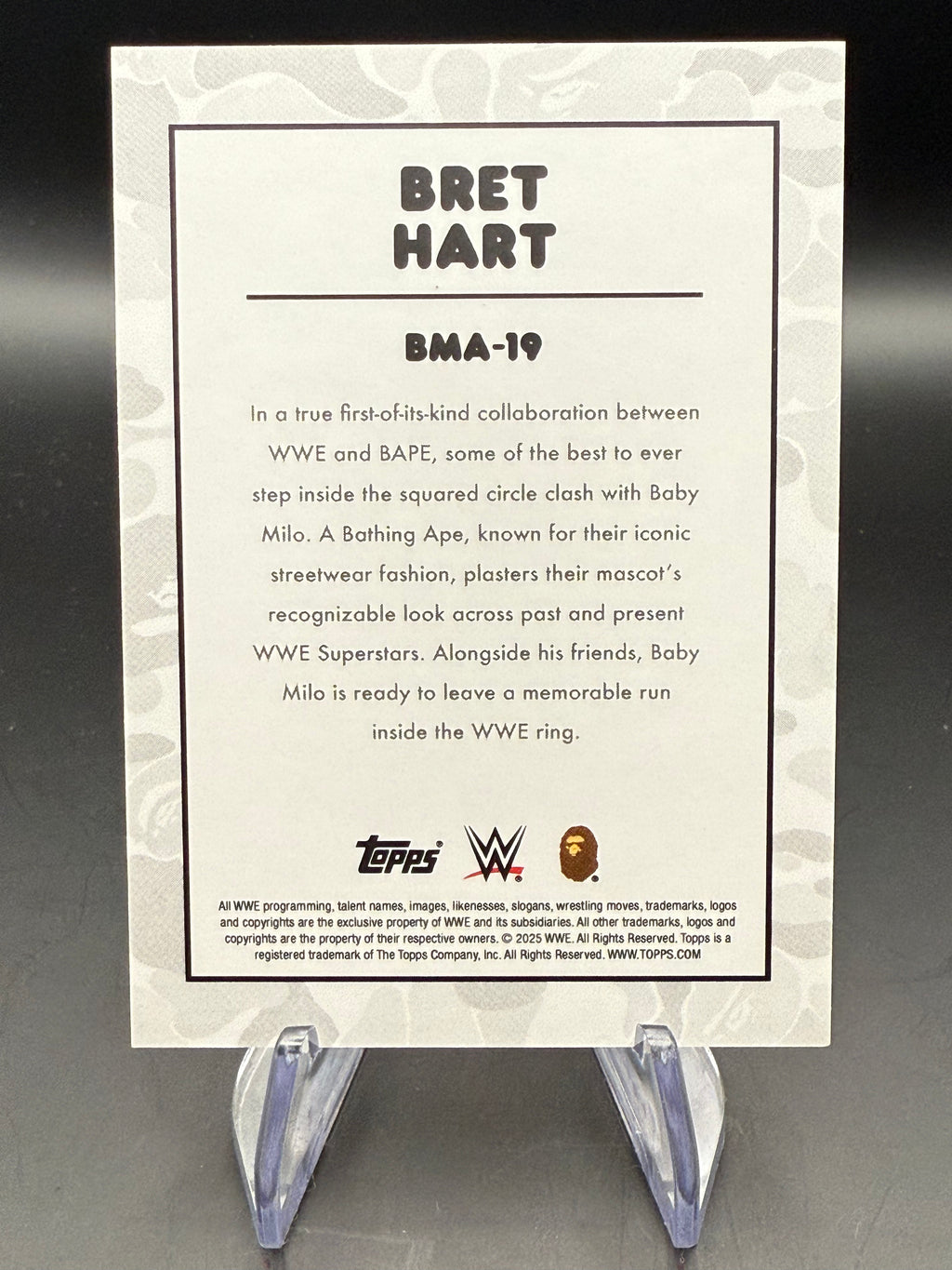 Bret Hart 2025 Topps WWE x BAPE Baby Milo