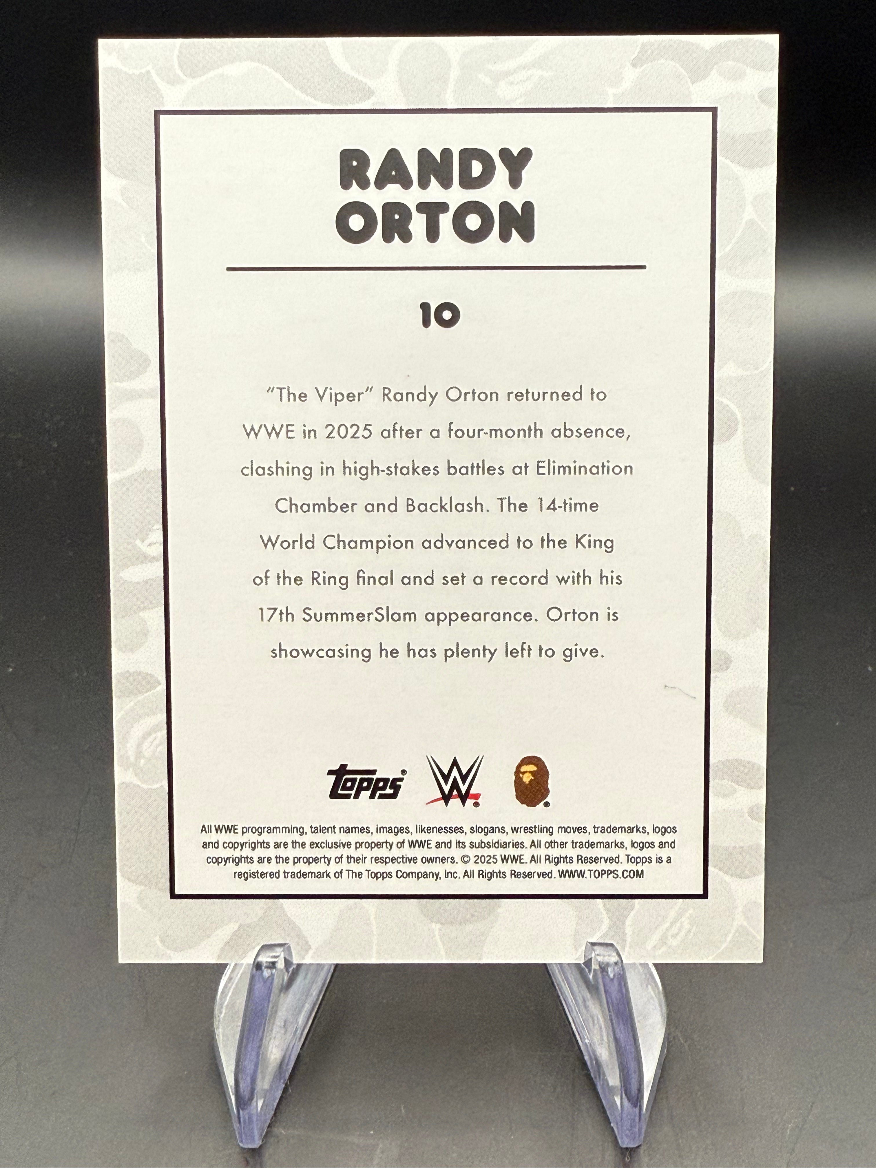 Randy Orton 2025 Topps WWE x BAPE Green Camo