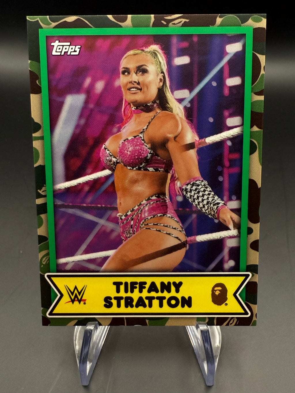 Tiffany Stratton 2025 Topps WWE x BAPE Green Camo