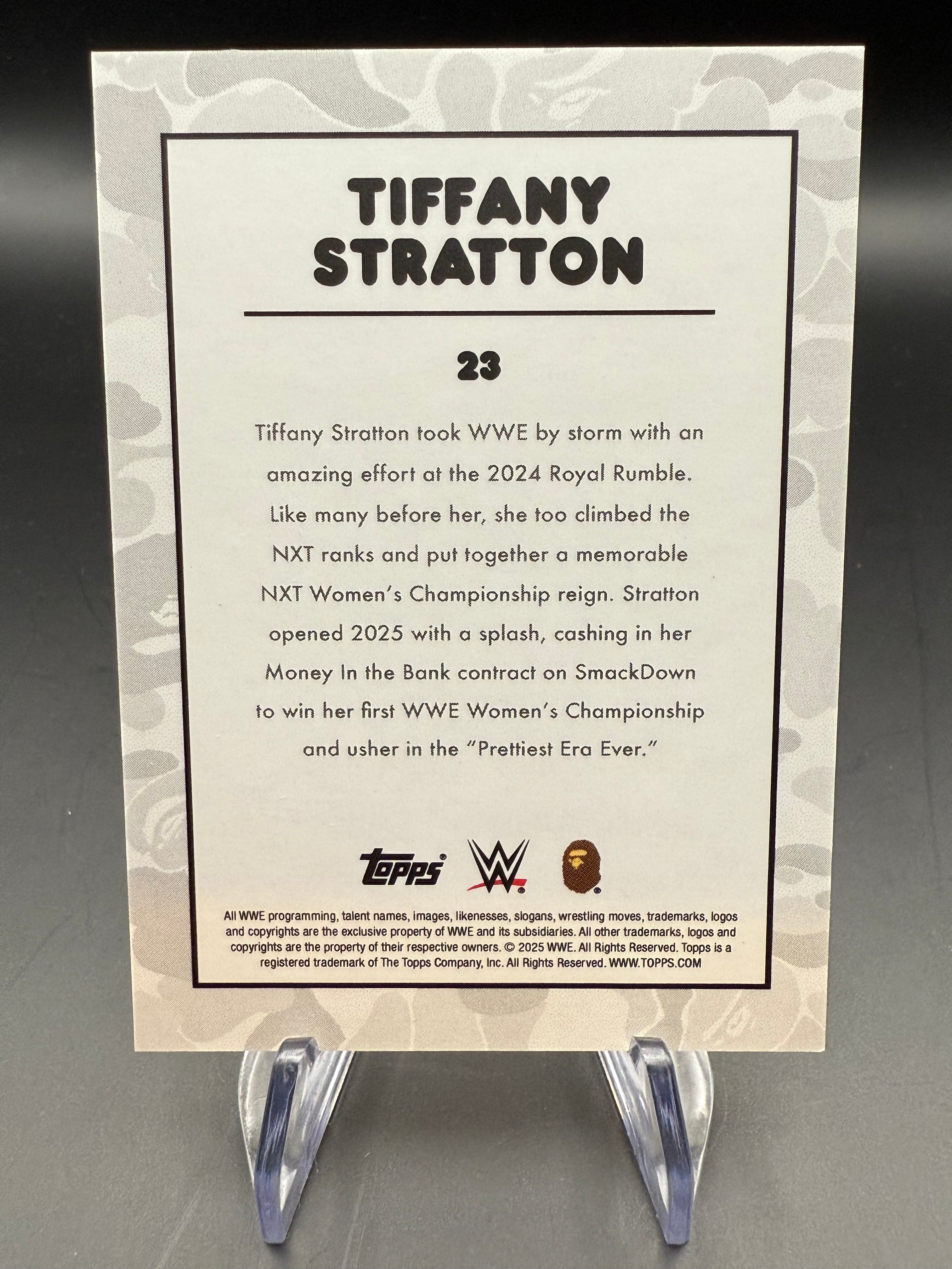 Tiffany Stratton 2025 Topps WWE x BAPE Green Camo
