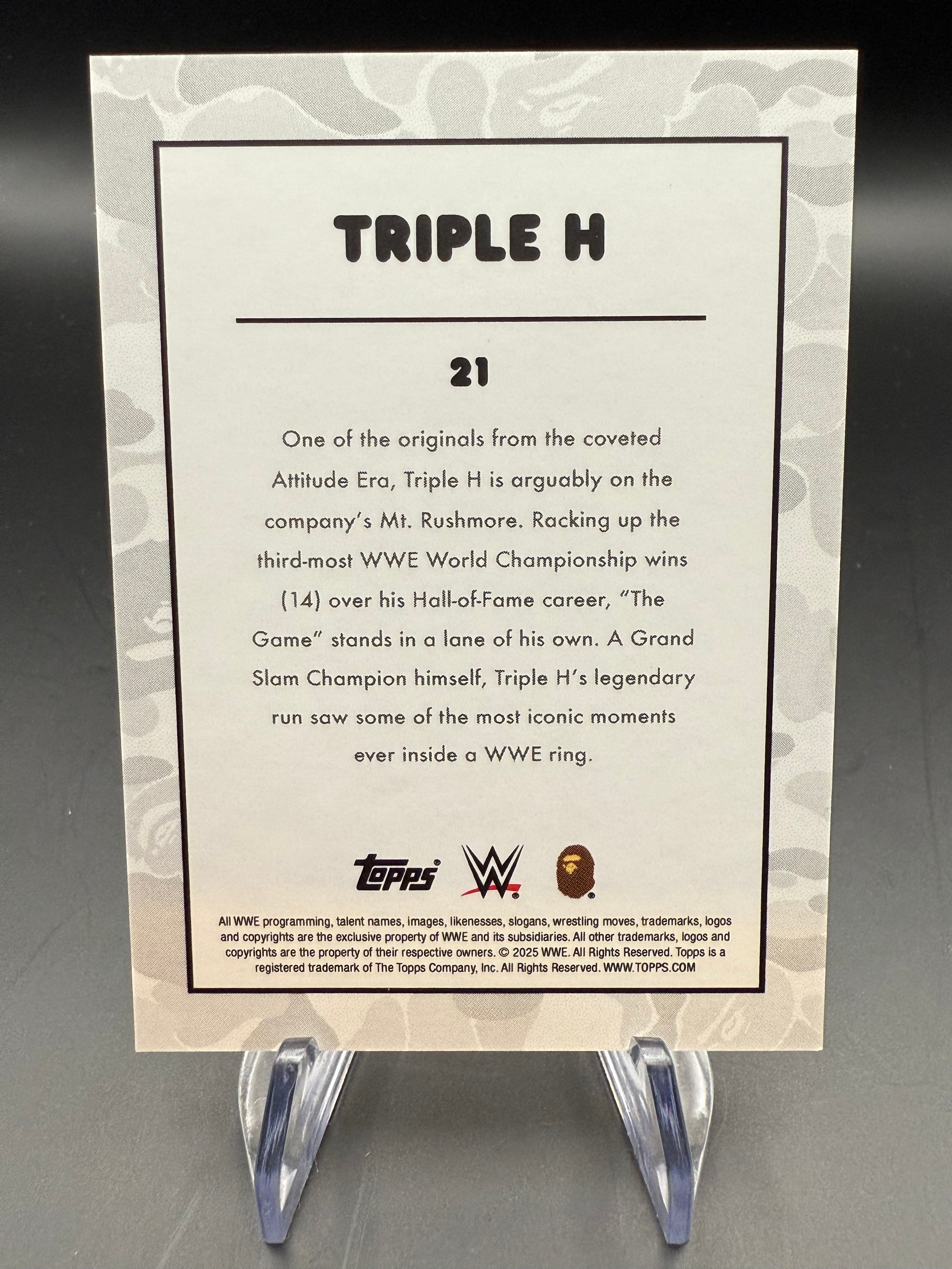 Triple H 2025 Topps WWE x BAPE White Camo