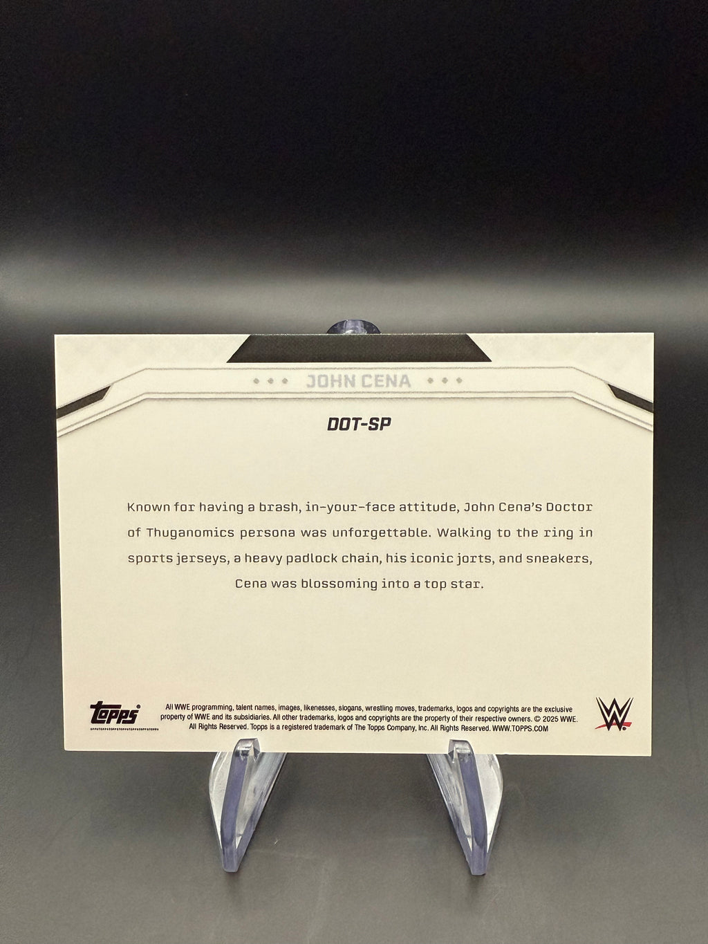 John Cena 2025 WWE Topps John Cena Commemorative Collection Doctor of Thuganomics Short Print Insert