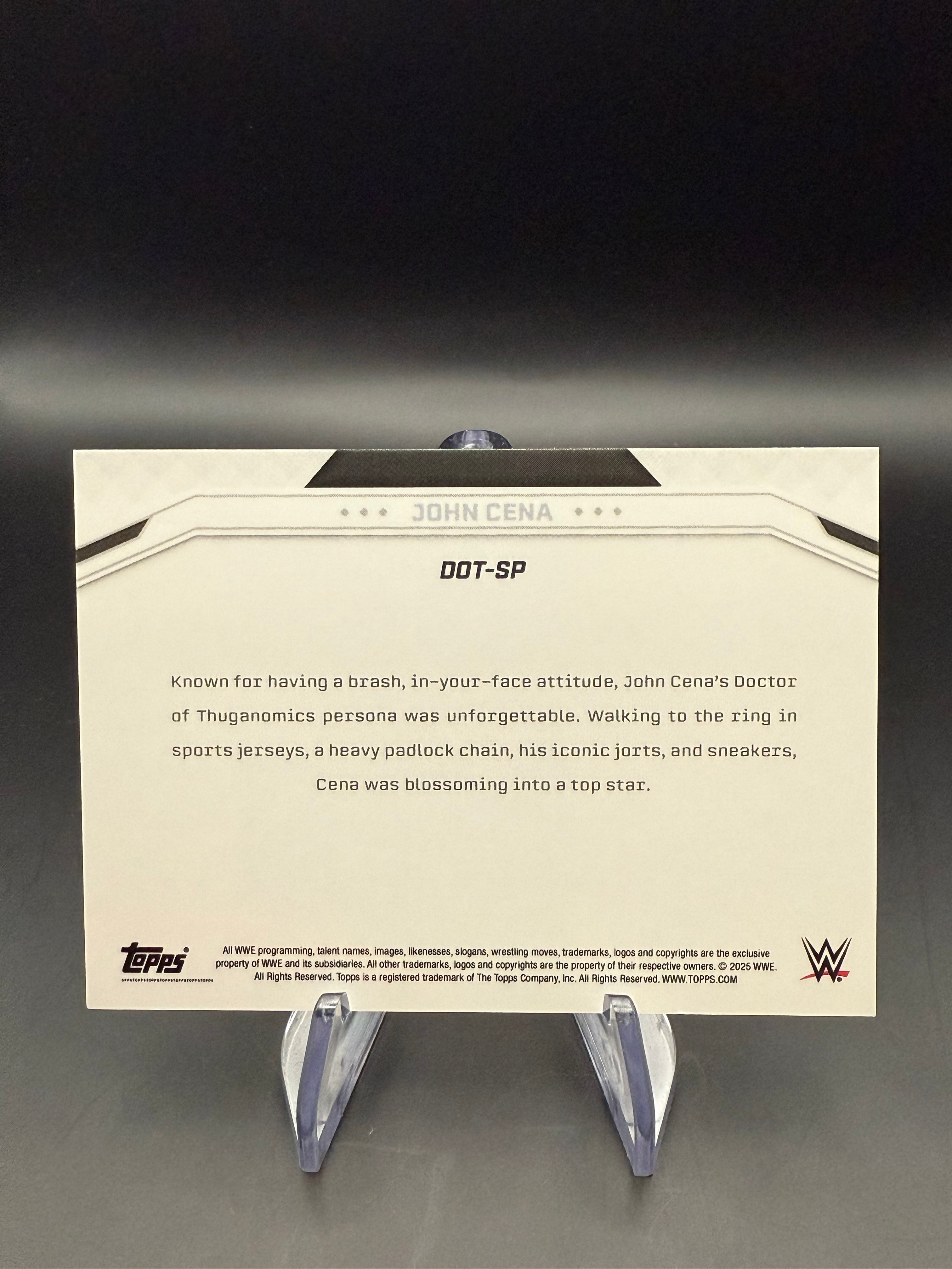 John Cena 2025 WWE Topps John Cena Commemorative Collection Doctor of Thuganomics Short Print Insert