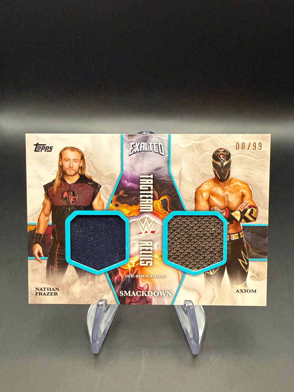 Nathan Frazer & Axiom 2025 WWE Topps Exalted Tag Team Relics Aqua /99