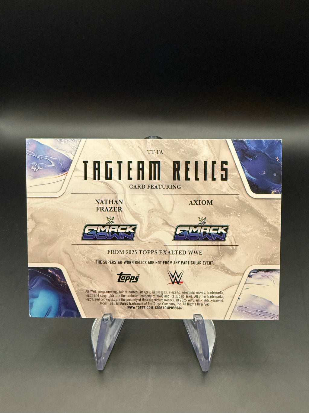 Nathan Frazer & Axiom 2025 WWE Topps Exalted Tag Team Relics Aqua /99