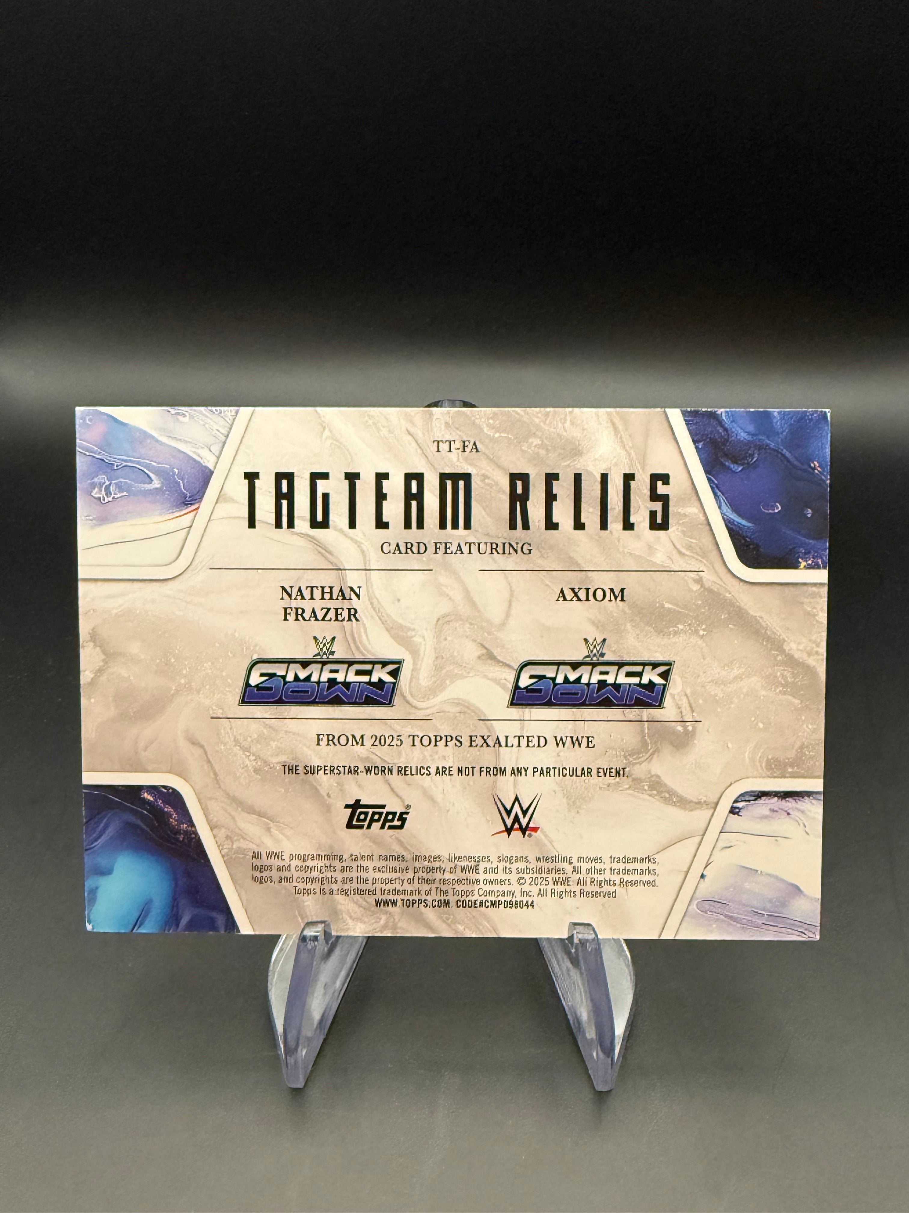 Nathan Frazer & Axiom 2025 WWE Topps Exalted Tag Team Relics Aqua /99