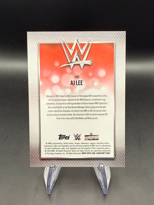 AJ Lee 2026 WWE Topps Chrome Refractor Black /10