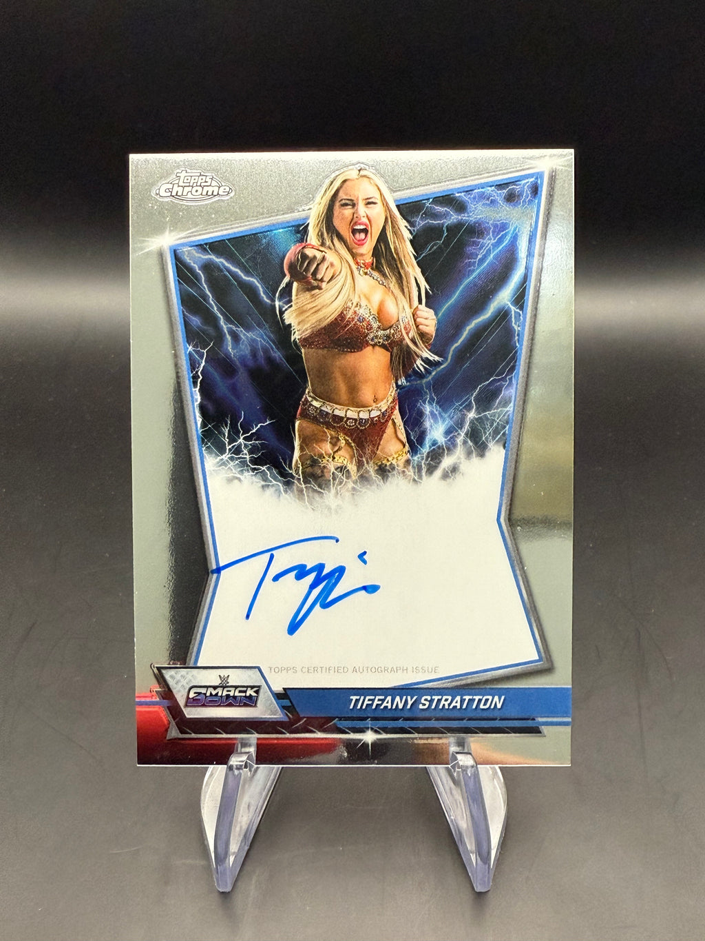 Tiffany Stratton 2026 WWE Topps Chrome Blue Brand Autograph
