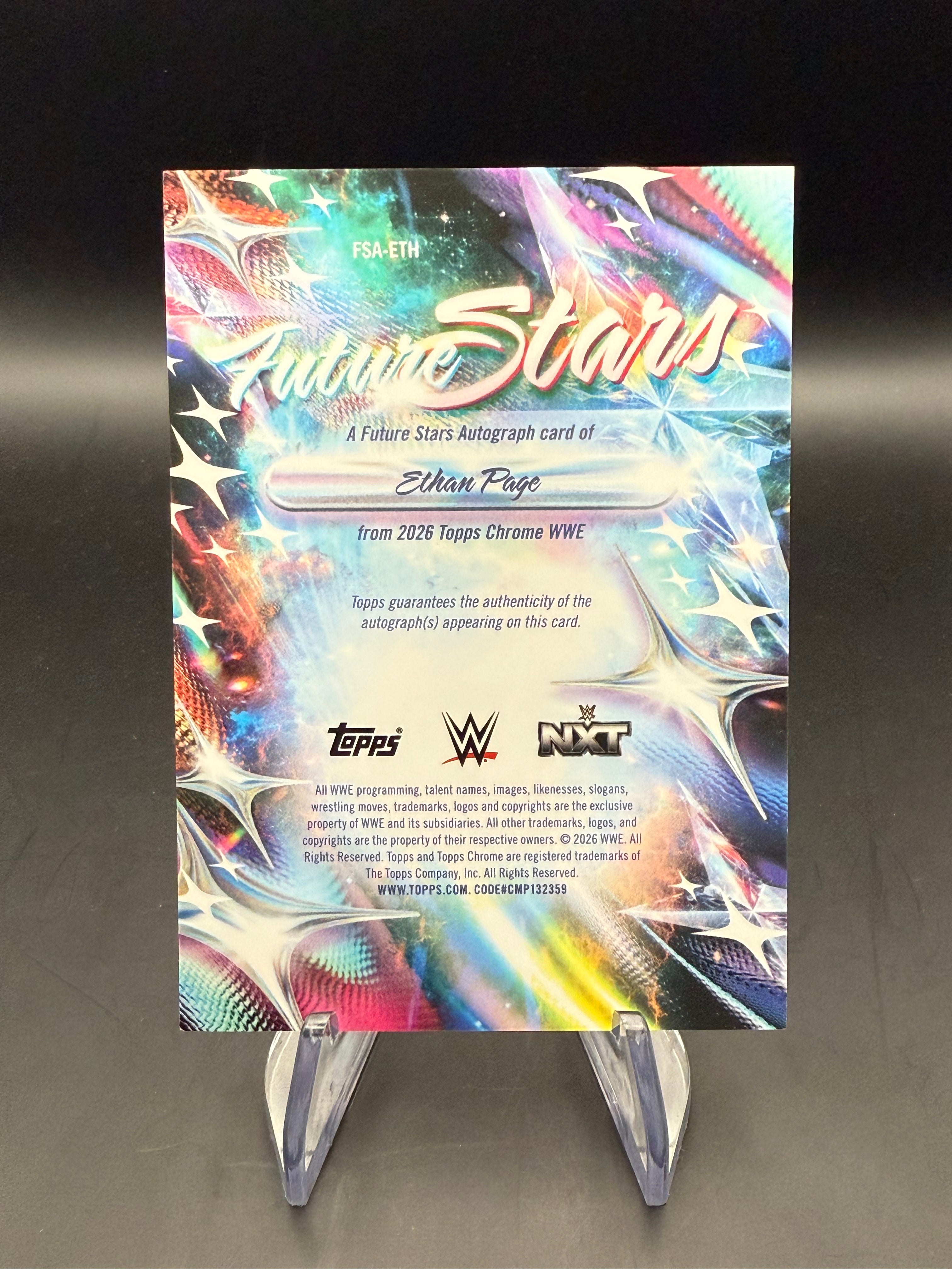 Ethan Page 2026 WWE Topps Chrome Future Stars Autograph