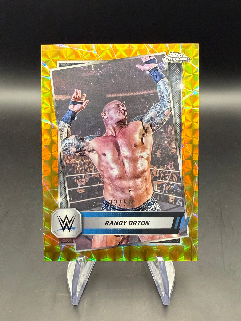 Randy Orton 2025 WWE Topps Chrome Geometric Refractor Gold /50