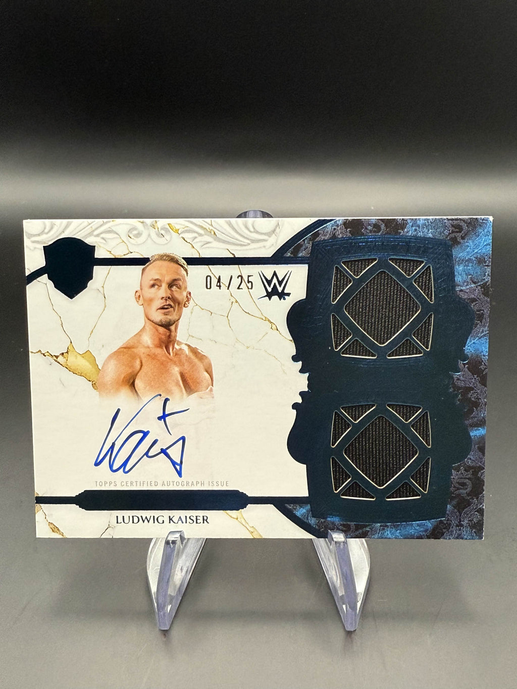 Ludwig Kaiser 2025 WWE Topps Royalty Regalia Relic Signature Blue Autograph /25