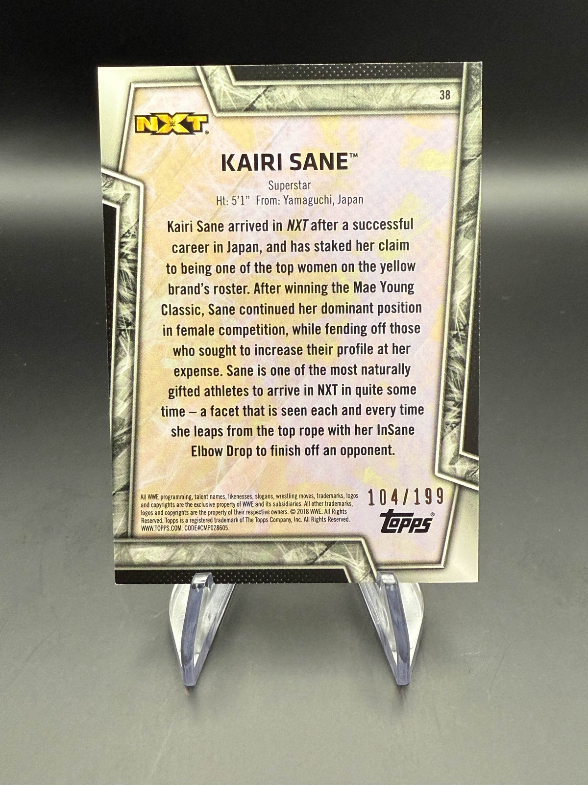 Kairi Sane 2018 WWE Topps Women's Division Autograph /199