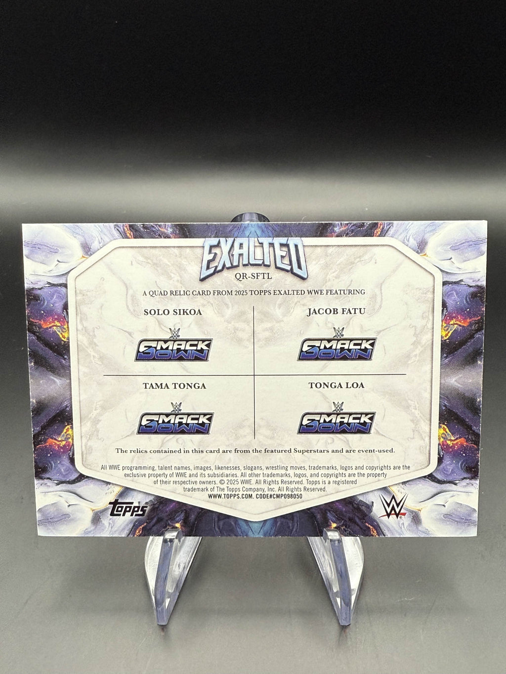 Jacob Fatu / Solo Sikoa / Tama Tonga / Tonga Loa 2025 WWE Topps Exalted Quad Relic Aqua /99