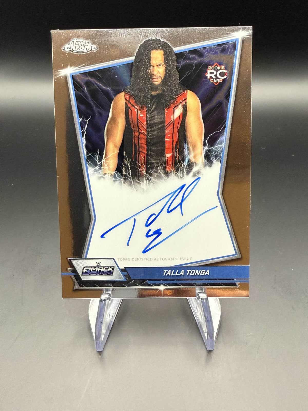 Talla Tonga 2026 WWE Topps Chrome Rookie Card Blue Brand Autograph