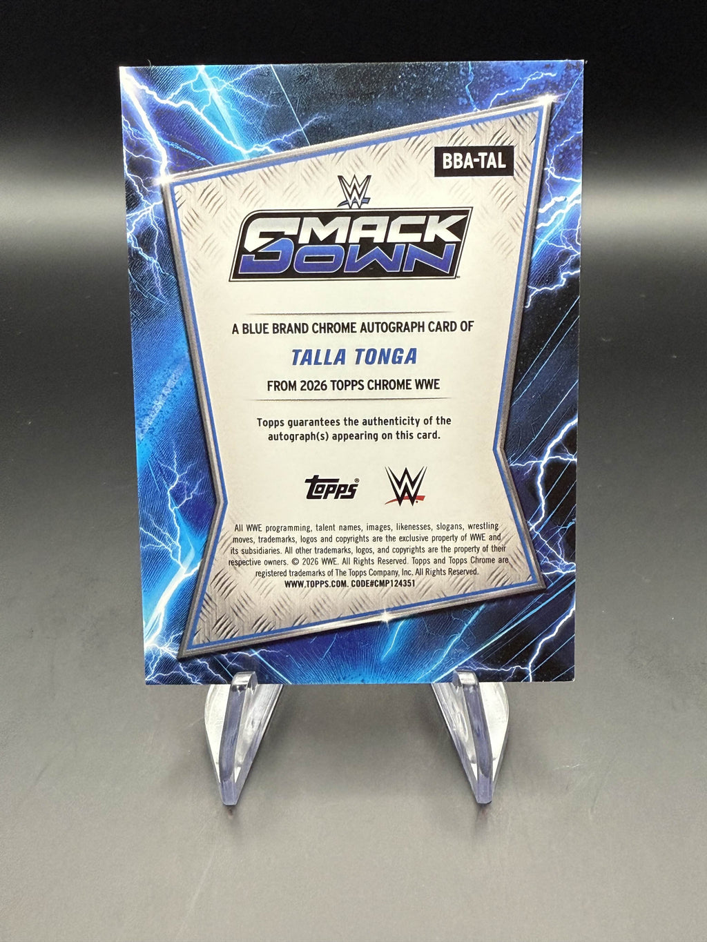 Talla Tonga 2026 WWE Topps Chrome Rookie Card Blue Brand Autograph