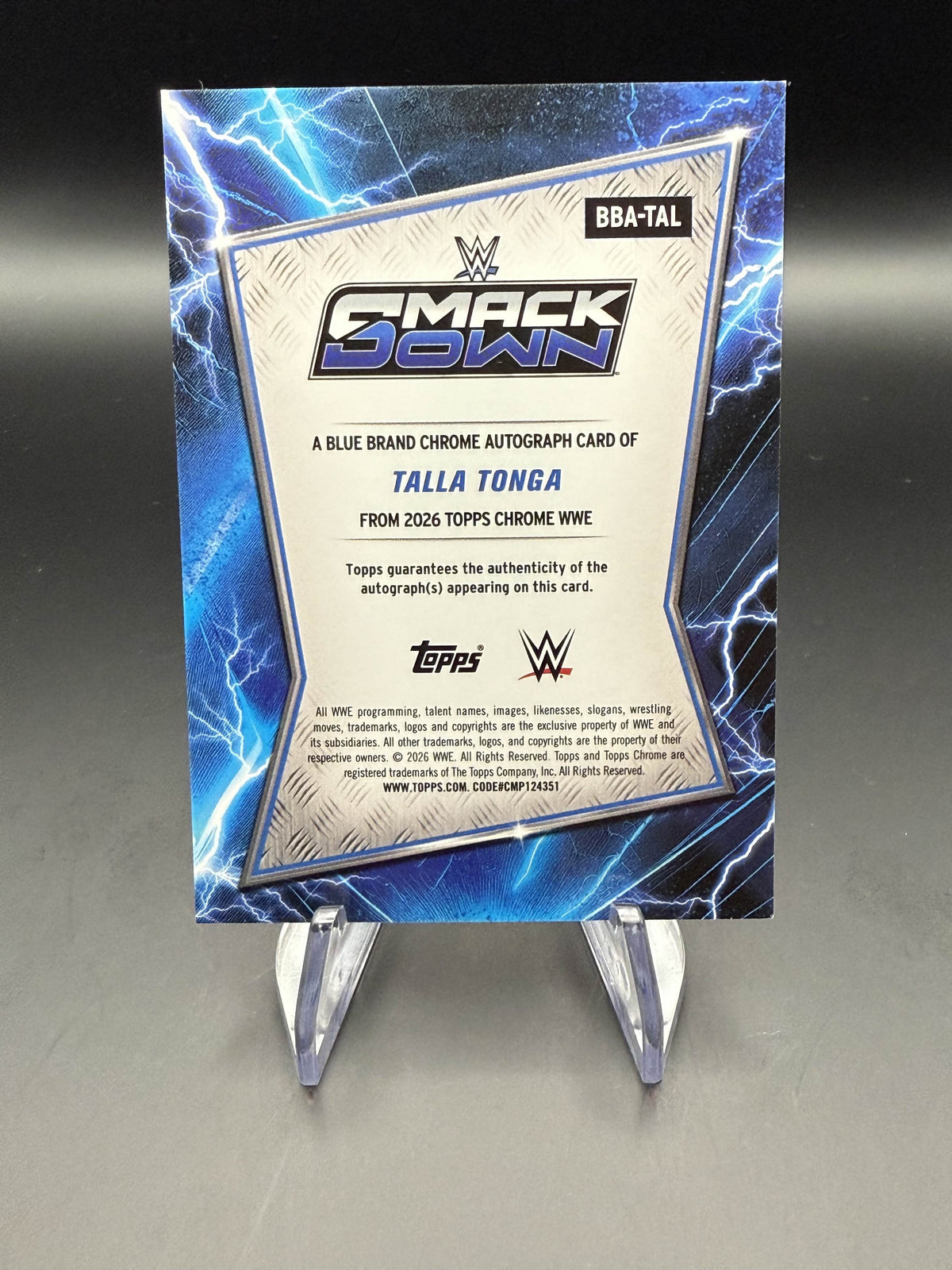 Talla Tonga 2026 WWE Topps Chrome Rookie Card Blue Brand Autograph