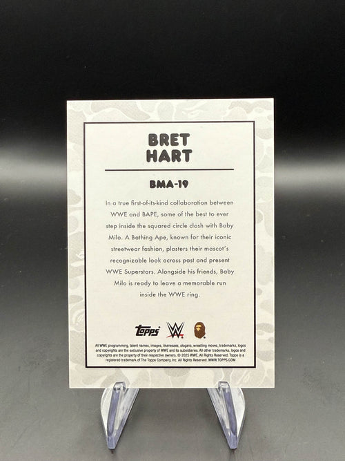 Bret Hart 2025 Topps WWE x BAPE Baby Milo Multi Color Camo /5