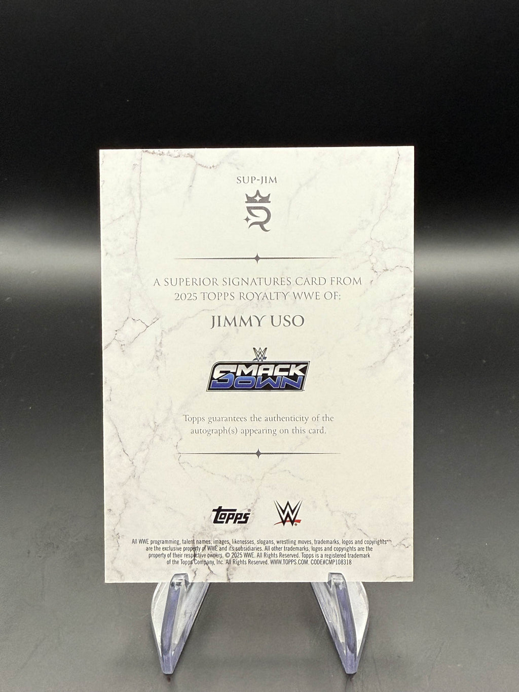 Jimmy Uso 2025 WWE Topps Royalty Superior Signature Autograph /99