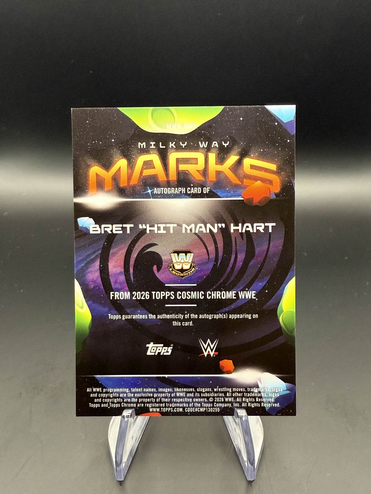 Bret Hart 2026 WWE Topps Cosmic Chrome Milky Way Marks Autograph