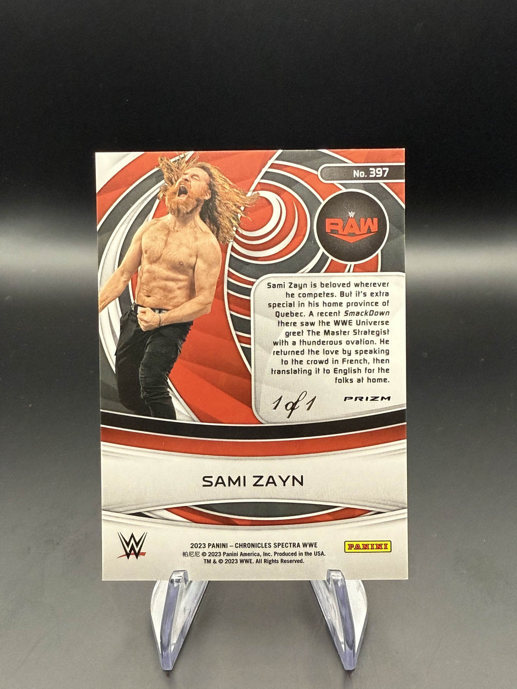 Sami Zayn 2023 WWE Panini Chronicles Nebula 1/1