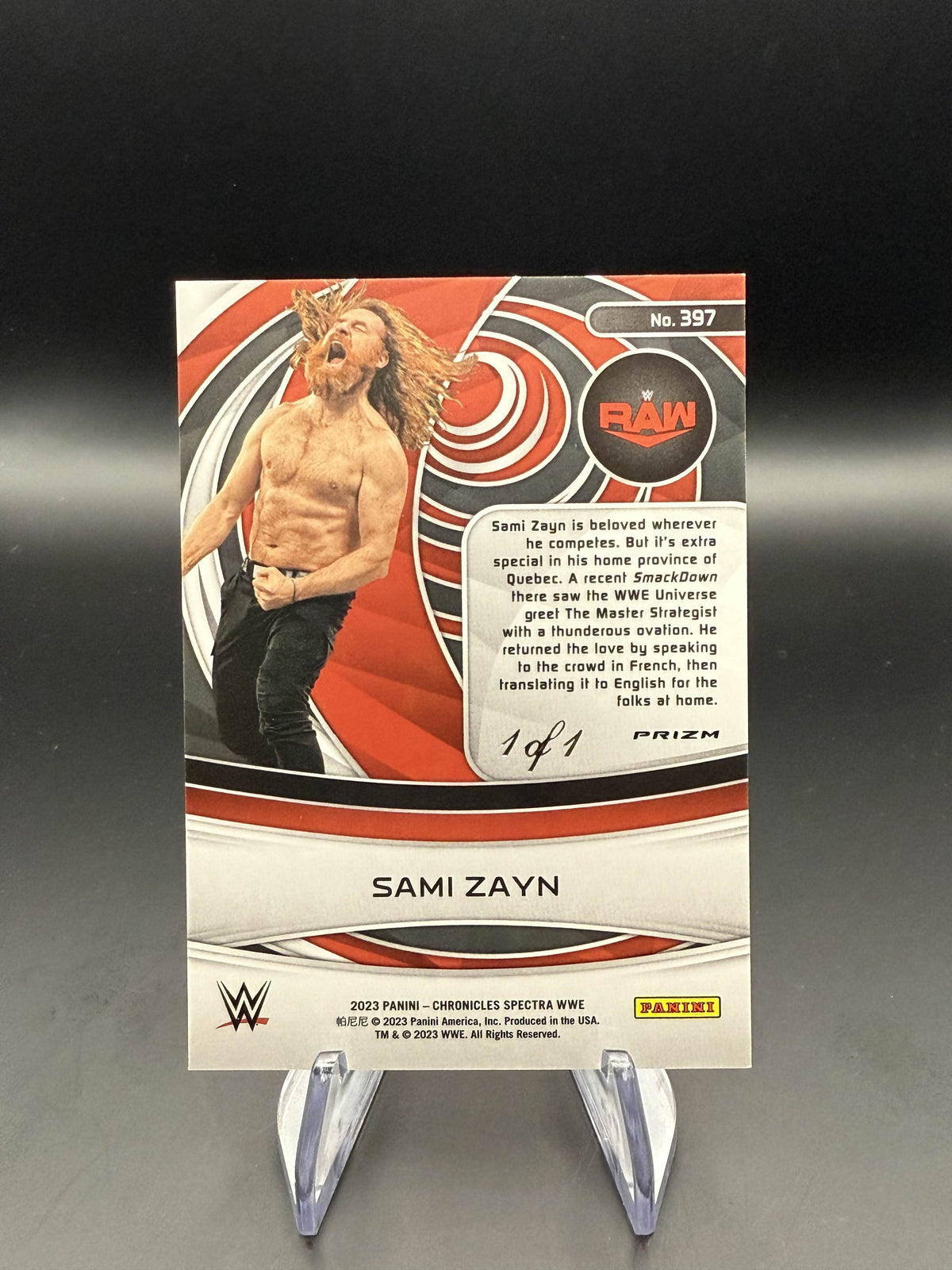 Sami Zayn 2023 WWE Panini Chronicles Nebula 1/1