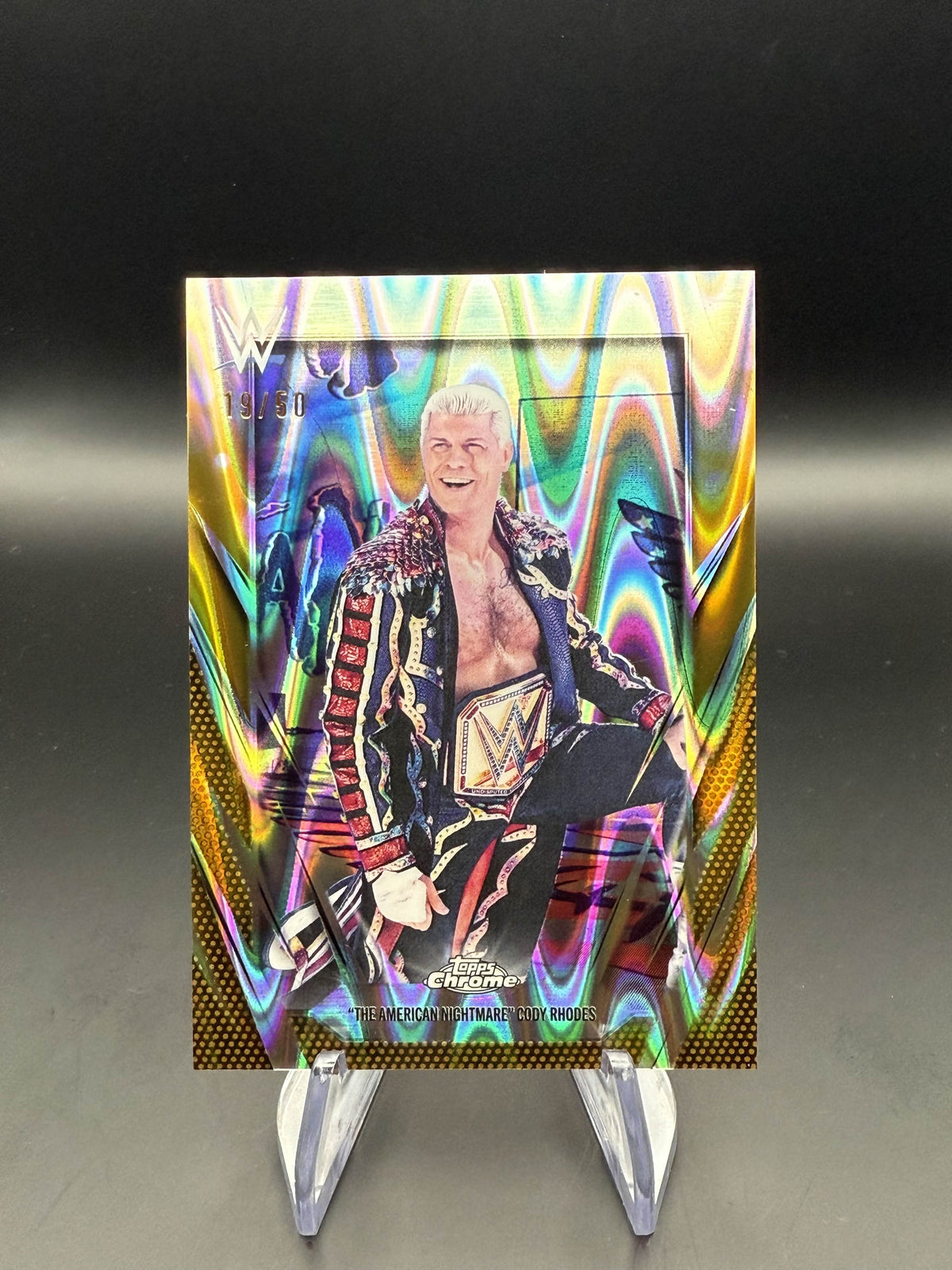 Cody Rhodes 2026 WWE Topps Chrome Gold Raywave Refractor /50
