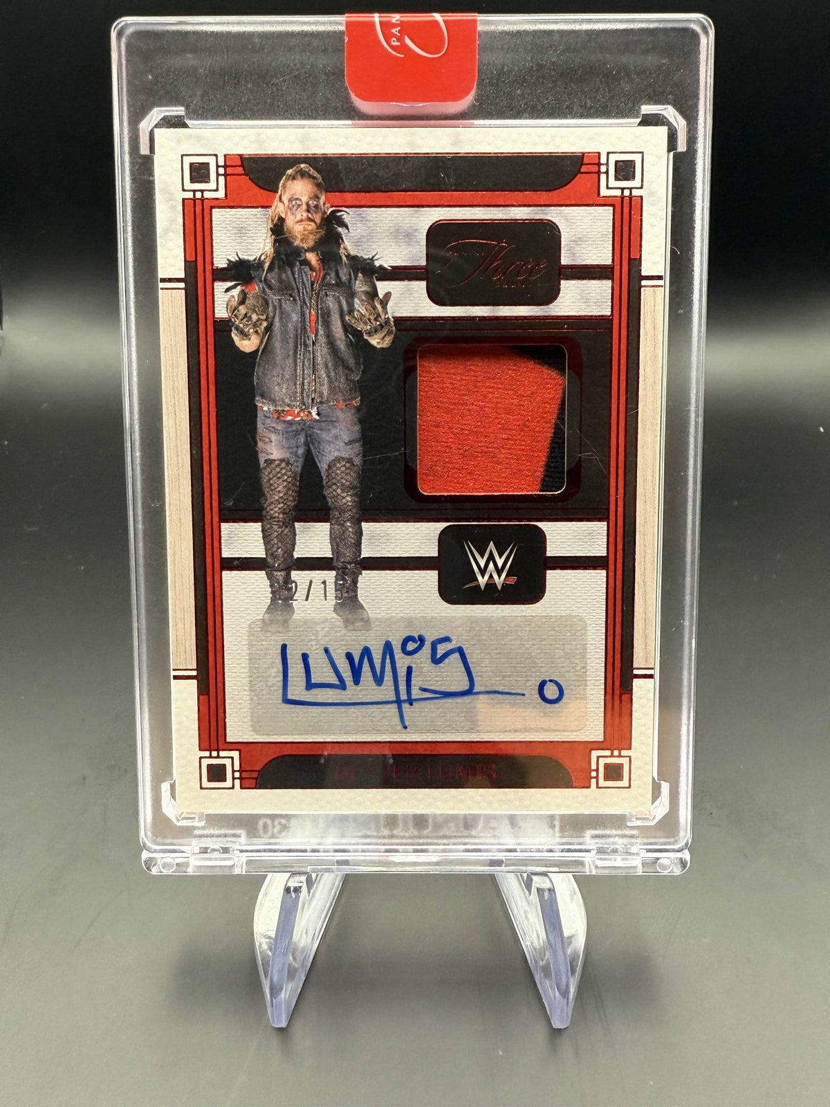 Dexter Lumis 2024 WWE Panini Three Count Red Memorabilia Autograph /15