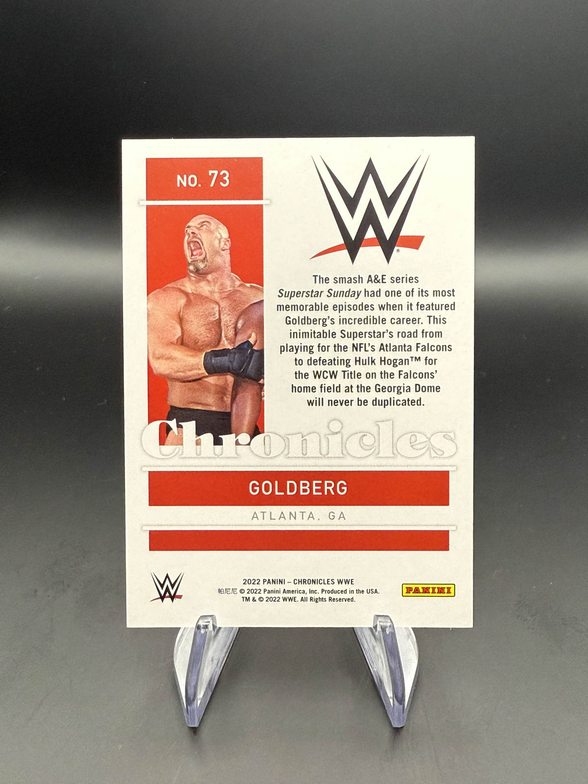 Goldberg 2022 WWE Panini Chronicles Purple /49