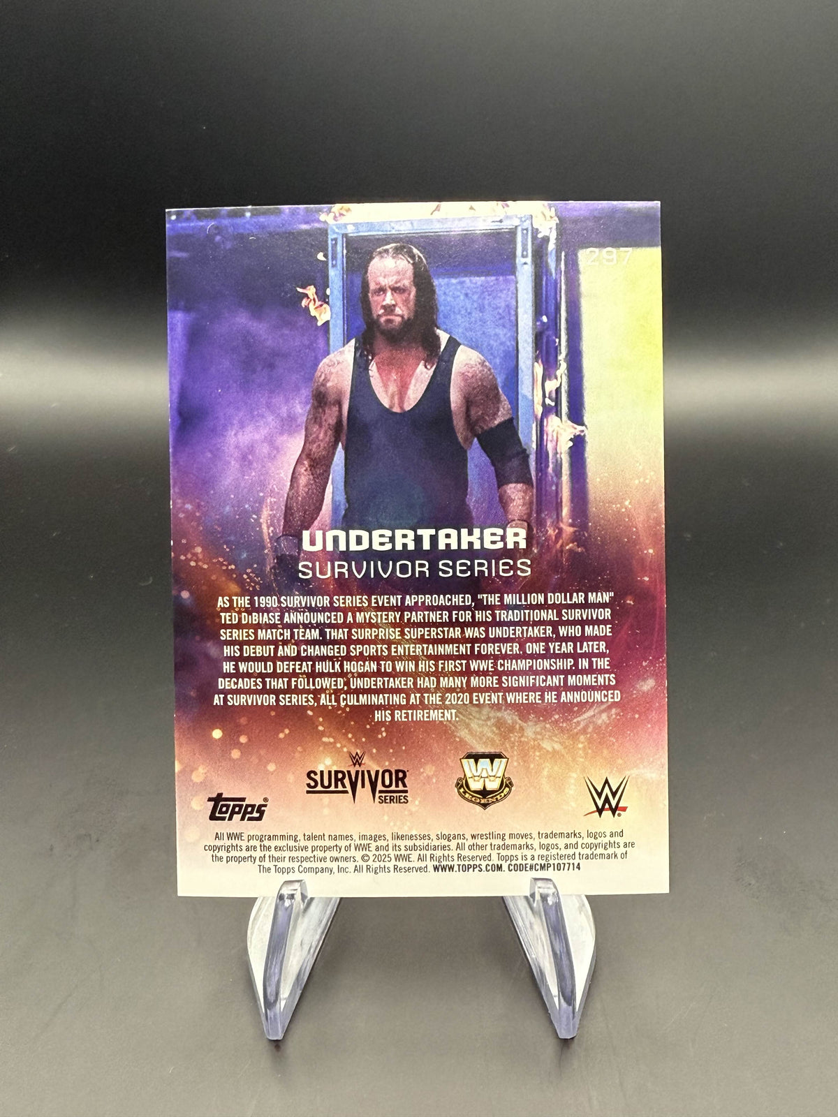 Undertaker 2025 WWE Topps Universe Orange Warp Event Variation /25
