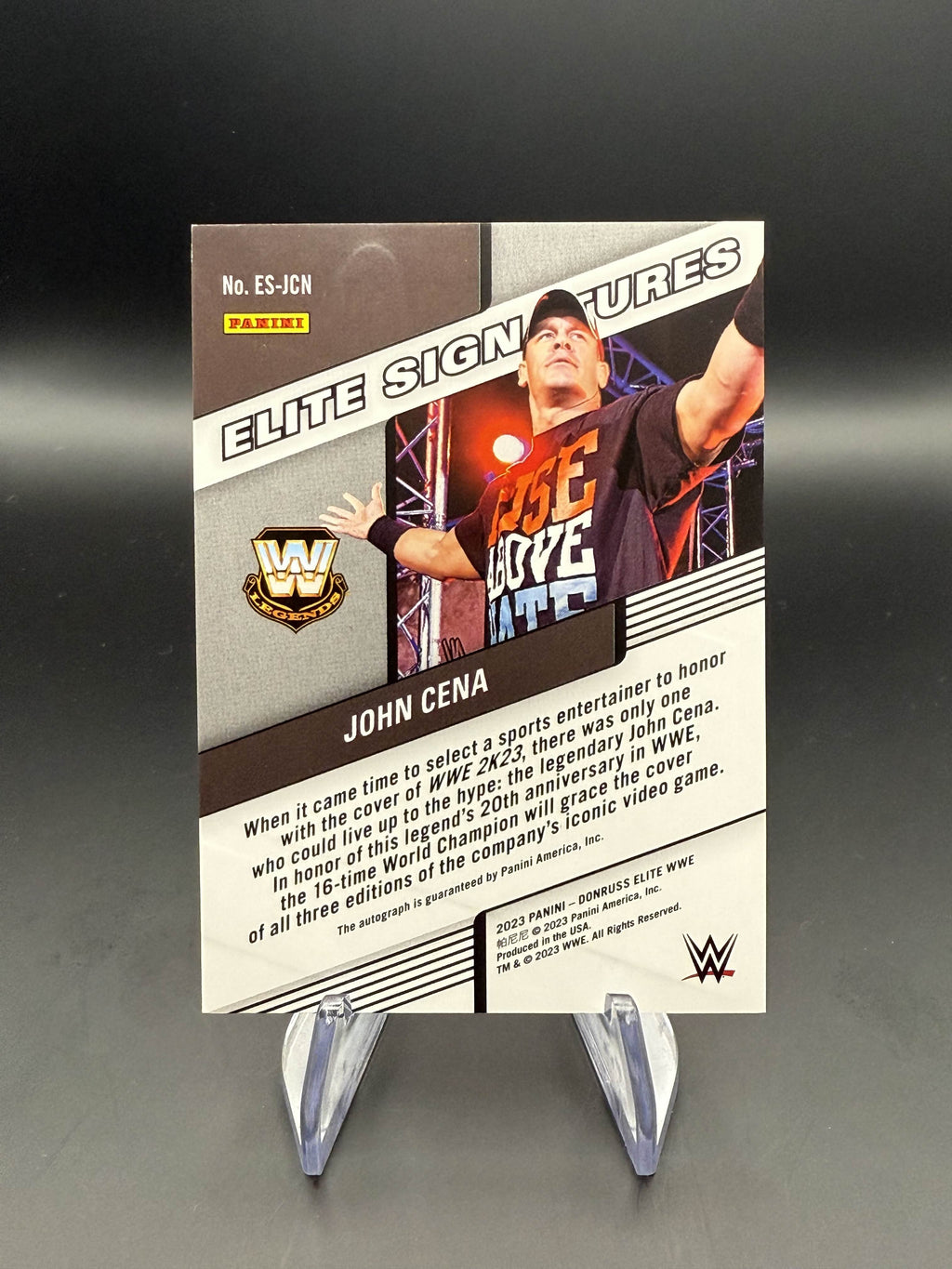 John Cena 2023 WWE Panini Donruss Elite Signature Blue Autograph /25