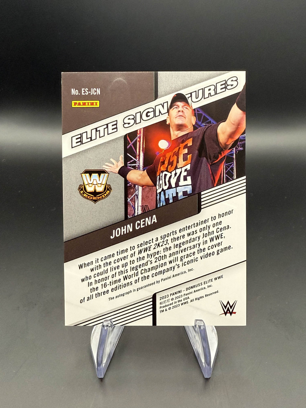 John Cena 2023 WWE Panini Donruss Elite Signature Blue Autograph /25
